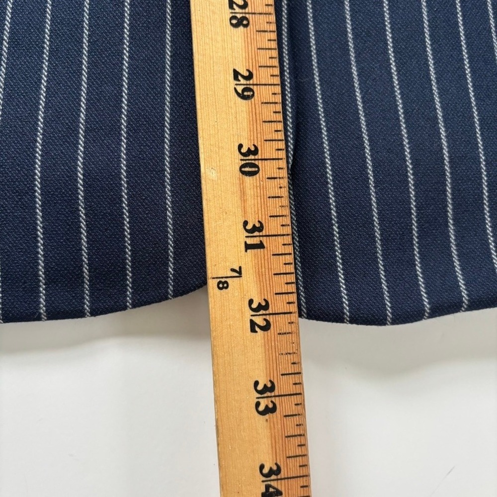 Abercrombie & Fitch Boyfriend Blazer Sz XL Navy Blue Pinstripe Office Business‎ - Picture 6 of 8